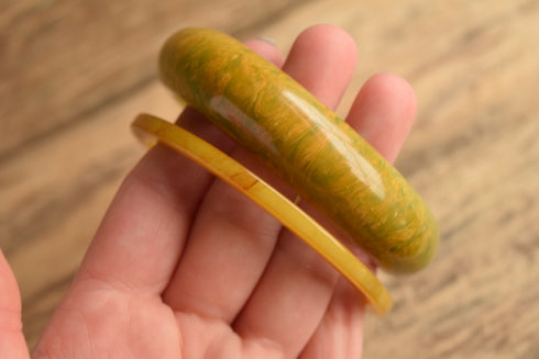 Marbled Green Bakelite Bangle